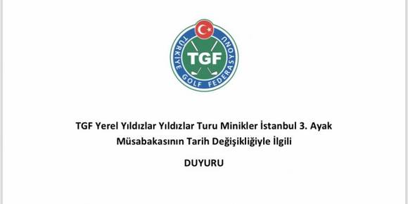 TGF YYT Minikler İstanbul 3. Ayak müsabakası ertelendi