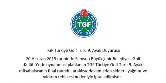 TGF Türkiye Golf Turu 9. Ayak Duyurusu