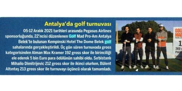 23.01.2022 - Ekonomist - ANTALYA'DA GOLF TURNUVASI