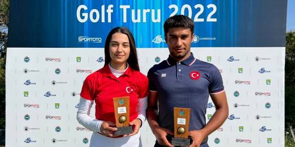 2022 TGF Türkiye Golf Turu Şampiyonları İbrahim Tarık Aslan ve İrem Demir