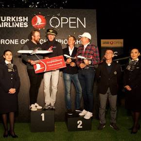 Turkish Airlines Open again features 16th hole with tee shot from villa roof... where Martin Kaymer and Shane Lowry earn victory in drone golf clash