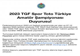 2023 TGF Spor Toto Türkiye Amatör Şampiyonası Duyurusu!